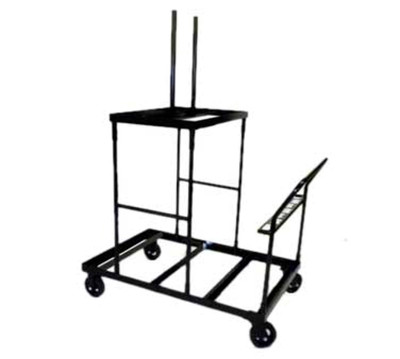 Maywood MPEDTRKSM 1200 Lb. 48" W x 69" H Welded Angle Iron Frame with Removable H-Handles Pedestal Storage Table Truck