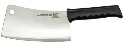 Omcan USA 10546 10" Stainless Steel Blade Black Plastic Handle Cleaver