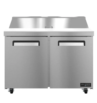 Hoshizaki VSR48A-12 Valiance Series 47.75" W Stainless Steel 12-Pan 2-Section Sandwich Prep Refrigerator