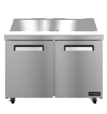 Hoshizaki VSR48A-12 Valiance Series 47.75" W Stainless Steel 12-Pan 2-Section Sandwich Prep Refrigerator
