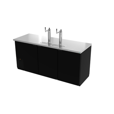 Asber ADDC-78 80" W Three-Section Solid Door Direct Draw Beer Cooler