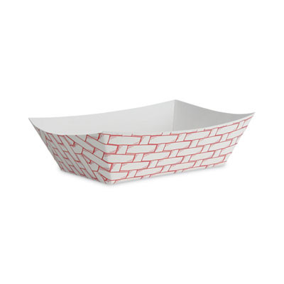 Essendant BWK30LAG300 10 Lbs. Red and White Paper Food Baskets - 500 per Carton
