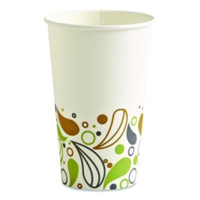 Essendant BWKDEER16HCUP 16 Oz. Poly-Lined Disposable Boardwalk Deerfield Printed Paper Hot Cups - 20 Sleeves of 50 Each