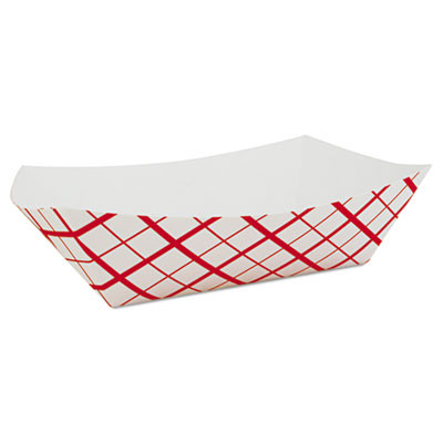 Essendant SCH0433 3 Lbs. Red and White Paper Food Baskets - 250 per Carton