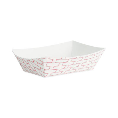 Essendant BWK30LAG050 0.5 Lbs. Red and White Paper Food Basket - 1000 per Carton