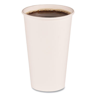 Essendant BWKWHT16HCUP 16 Oz. White Paper Boardwalk Hot Cups - 20 Sleeves of 50 Each