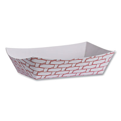 Essendant BWK30LAG040 6 Oz. Red and White Paper Food Baskets - 1000 per Carton