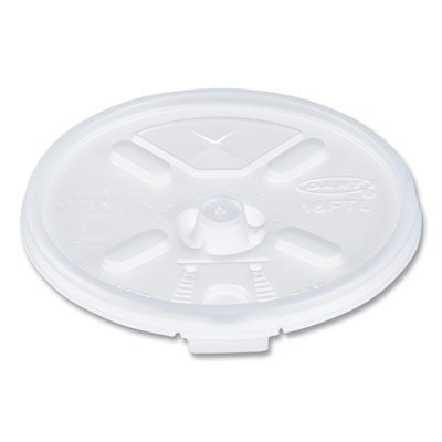 Essendant DCC16FTLS Translucent Plastic Dart Lift n' Lock Plastic Hot Cup Lids with Straw Slot fits to 12 Oz. to 24 Oz. - 10 Packs of 100 Each