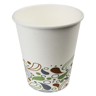 Essendant BWKDEER8HCUP 8 Oz. Poly-Lined Disposable Boardwalk Deerfield Printed Paper Hot Cups - 20 Sleeves of 50 Each
