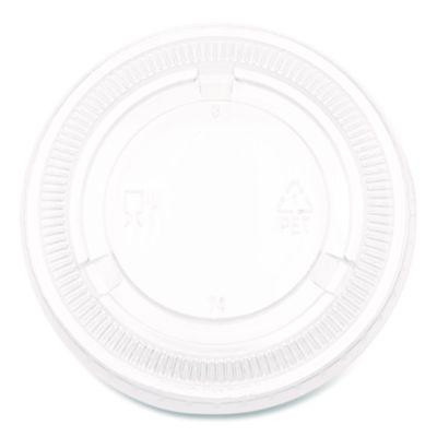 Essendant BWKPRTLID4 Clear Plastic Boardwalk Souffle and Portion Cup Lids fits 3.25 Oz. to 5.5 Oz. - 2500 per Carton