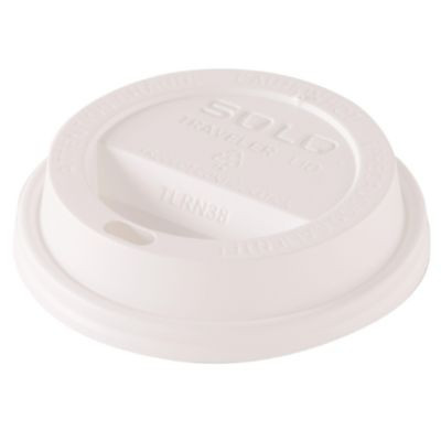 Essendant SCCTL38R2 White Plastic SOLO Traveler Dome Hot Cup Lid fits 8 Oz. - 10 Packs of 100 Each