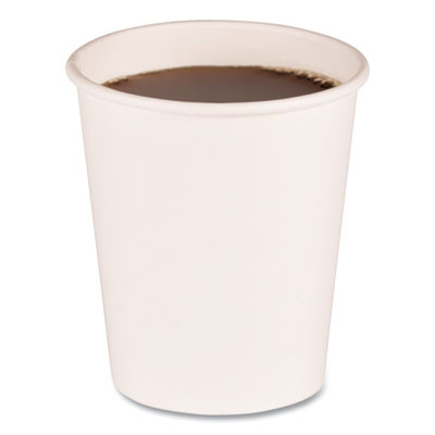 Essendant BWKWHT8HCUP 8 Oz. White Paper Boardwalk Hot Cups - 25 Sleeves of 50 Each