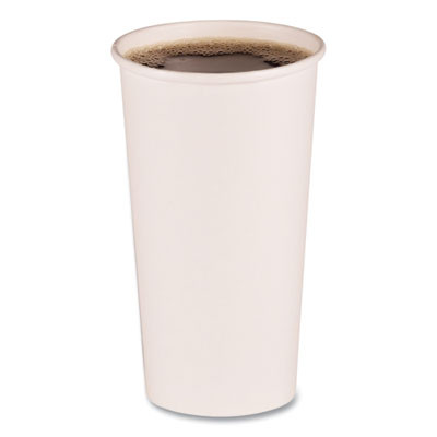 Essendant BWKWHT20HCUP 20 Oz. White Paper Boardwalk Hot Cups - 12 Sleeves of 50 Each