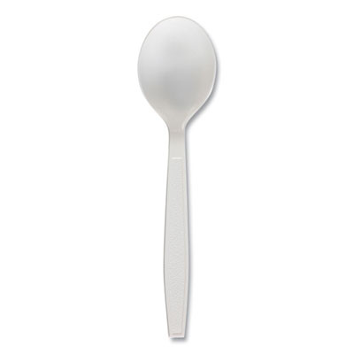 Essendant BWKSOUPHWPPWH 8.27" W White Heavyweight Polypropylene Cutlery Soup Spoon - 1000 per Carton