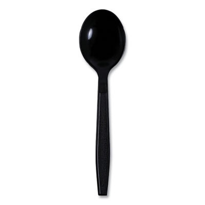 Essendant BWKSSHWPPBIW 9.45" W Black Heavyweight Wrapped Polypropylene Cutlery Soup Spoon - 1000 per Carton