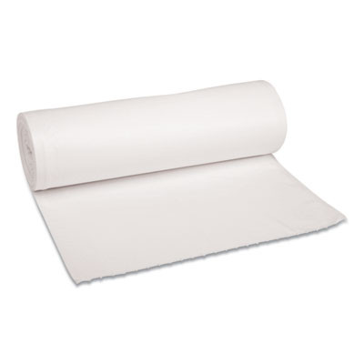 Essendant BWK3858EXH 38" x 58" White Perforated Roll Boardwalk Low-Density Waste Can Liners - 4 Rolls of 25 Each