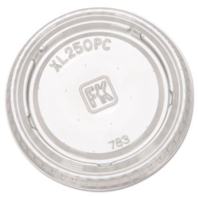 Essendant FABXL250PC Clear Plastic Fabri-Kal Portion Cup Lids fits 1.5 Oz. to 2.5 Oz. - 20 Sleeves of 125 Each