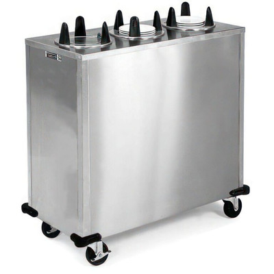 Lakeside 5306 Easy-Glide 6.5" Dia. Round Stainless Steel 3-Tube Mobile Dish Dispenser