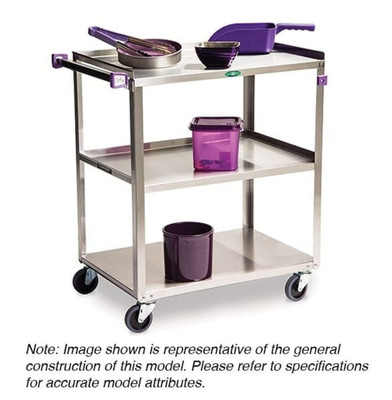 Lakeside 411A 500 Lbs. Stainless Steel 3 Shelves Medium Duty Utility Cart