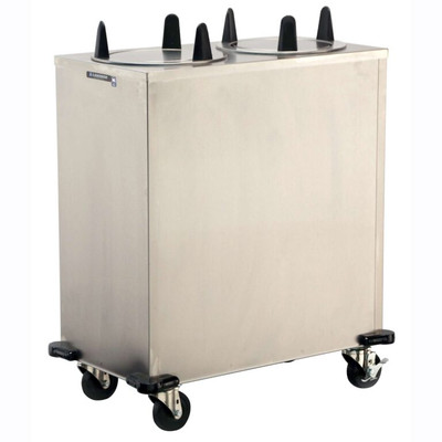 Lakeside 5210 Easy-Glide 10.13" Dia. Round Stainless Steel 2-Tube Mobile Dish Dispenser