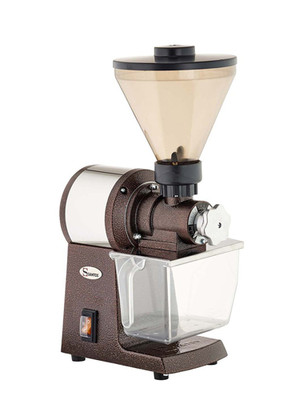 Omcan USA 46080 2.2 Lbs. Brown Stainless Steel Countertop Trento Santos Pepper Grinder with Drawer - 100-120 Volts