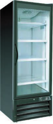 MVP Group KGF-26 26.75" W Black Exterior One-Section Kool-It Freezer Merchandiser - 115 Volts