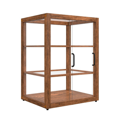 Koolmore KM-BDW-25D 3.5 Cu. Ft. Dark-Wood Straight Glass 3 Shelves Bakery Display Case