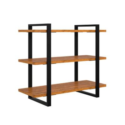 Koolmore KM-SDW-3ROP 28" W Ash-Wood Frame with 3-Tier Wide Eucalyptus Shelves Wooden Display Rack