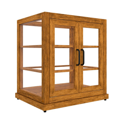 Koolmore KM-BDW-4CUL 25" W Light-Wood Finish with 3-Tier Tempered-Glass Shelves Upright Bakery Display Case