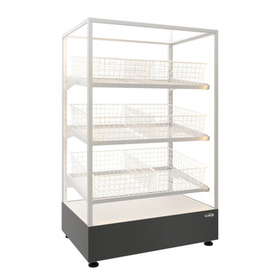 Koolmore KM-FDC-B6 59.5" L Clear Tempered Glass 3-Tier with 6 Baskets Floor Standing Bagel Bakery Display Case - 110 Volts