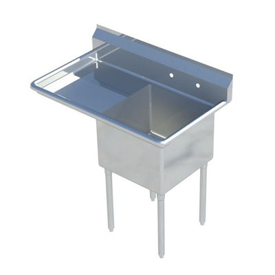 Sapphire Manufacturing SMS-1824-L24 44.5" W x 29.5" D x 44.25" H Stainless Steel 18 Gauge 1-Compartment Sink