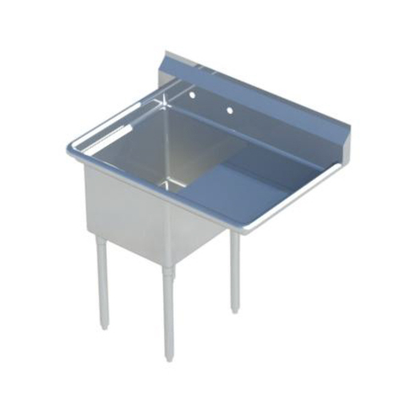 Sapphire Manufacturing SMS-1824-R24 44.5" W x 29.5" D x 44.25" H Stainless Steel 18 Gauge 1-Compartment Sink