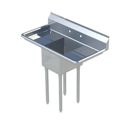 Sapphire Manufacturing SMS-1824-D24 54" W x 29.5" D x 44.25" H Stainless Steel 18 Gauge 1-Compartment Sink