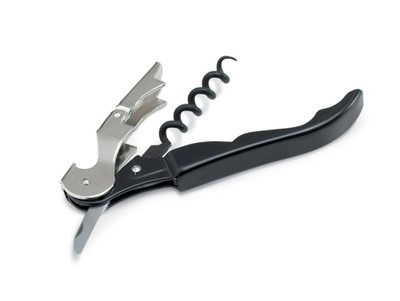 Vollrath 47602 Handle Five Turn Teflon- Coated Forged Steel Worm Ergonomic Curved Waiter's Corkscrew