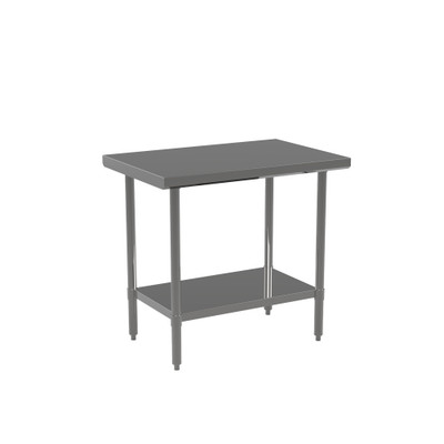 Atosa ST3660EC Mixrite 60" W x 36" D Stainless Steel 18 Gauge Adjustable Undershelf and Legs Work Table