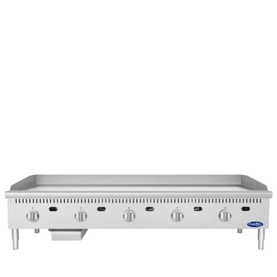 Atosa ATG-6024-C CookRite 60" W Stainless Steel Natural Gas 5 Burners Chrome Plated Griddle - 150,000 BTU