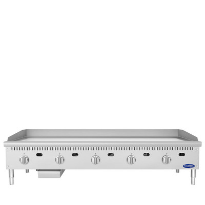 Atosa ATG-6024-C CookRite 60" W Stainless Steel Natural Gas 5 Burners Chrome Plated Griddle - 150,000 BTU