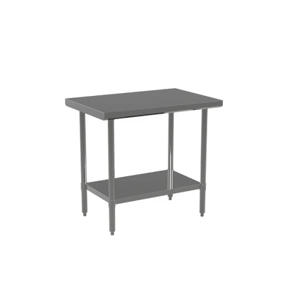 Atosa ST3648EC Mixrite 48" W x 36" D Stainless Steel 18 Gauge Adjustable Undershelf and Legs Work Table