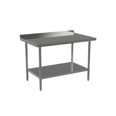 Atosa ST2448ECR2 Mixrite 48" W x 24" D Stainless Steel 18 Gauge Adjustable Undershelf and Legs Work Table - Rear Edge Up