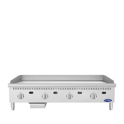 Atosa ATG-4824-C CookRite 48" W Stainless Steel Natural Gas 4 Burners Chrome Plated Griddle - 120,000 BTU