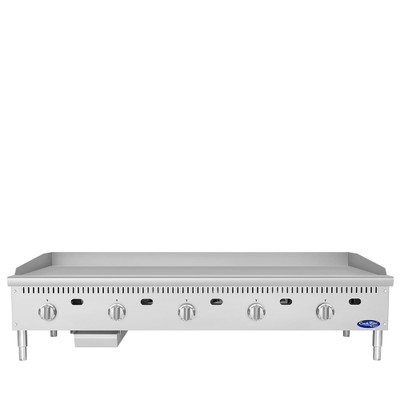 Atosa ATG-6024-S CookRite 60" W Stainless Steel Natural Gas 5 Burners Steel Griddle - 150,000 BTU