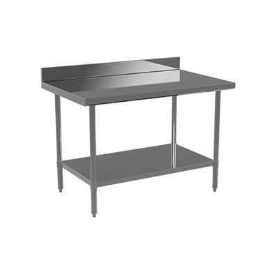 Atosa ST3072ECB4 Mixrite 72" W x 30" D Stainless Steel 18 Gauge Adjustable Undershelf and Legs Work Table - with Backsplash