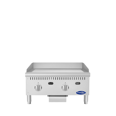Atosa ATG-2424-C CookRite 24" W Stainless Steel Natural Gas 2 Burners Chrome Plated Griddle - 60,000 BTU