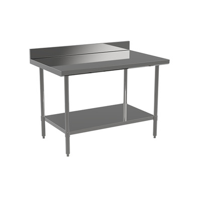 Atosa ST2448ECB4 Mixrite 48" W x 24" D Stainless Steel 18 Gauge Adjustable Undershelf and Legs Work Table - with Backsplash