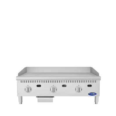 Atosa ATG-3624-S CookRite 36" W Stainless Steel Natural Gas 3 Burners Steel Griddle - 90,000 BTU