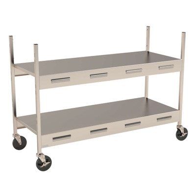 Lakeside 172622 54.63" W Stainless Steel Customizable Graphics and Adjustable 2 Shelves Modular Breakfast Cart
