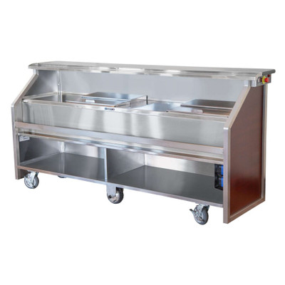 Lakeside 173671 96" W Stainless Steel 2 Ice Bins with Covers Portable Bar