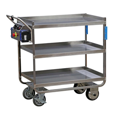 Lakeside 173670 40.75" W Stainless Steel 3 Shelves Utility Cart with Push Handles