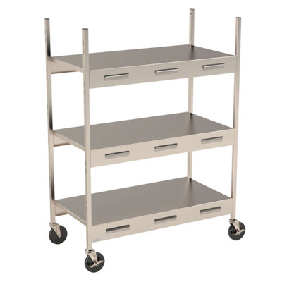 Lakeside 172619 42.5" W Stainless Steel Customizable Graphics and Adjustable 3 Shelves Modular Breakfast Cart