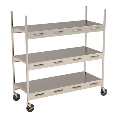Lakeside 172620 54.63" W Stainless Steel Customizable Graphics and Adjustable 3 Shelves Modular Breakfast Cart